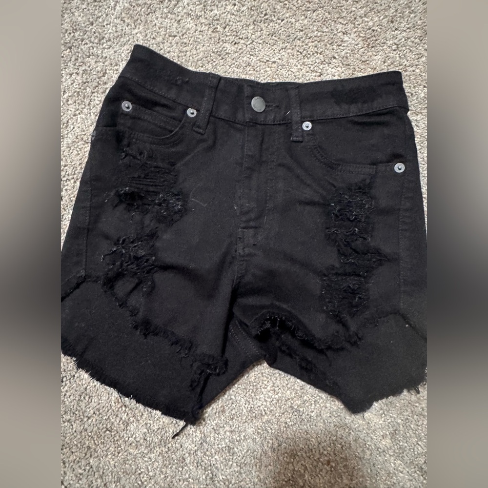Carmar Black Distressed Jean Shorts